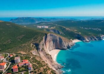 vue aérienne de la côte corse avec plages et falaises