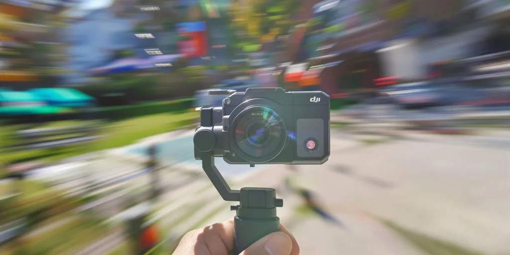 DJI Osmo Pocket 3 capturant une scène dynamique.