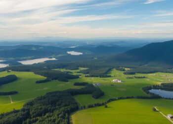 Vue aérienne des paysages pittoresques de Pologne.