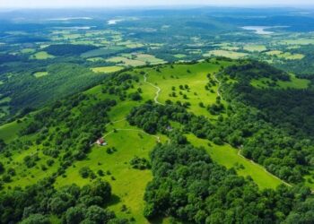 Vue aérienne de la région de Le Blanc.