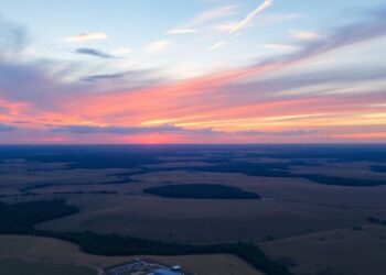 Paysages époustouflants du Texas vus du ciel.