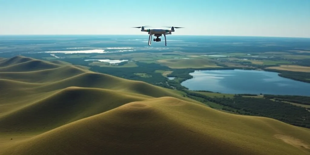 Vue aérienne des paysages du Nebraska avec un drone.