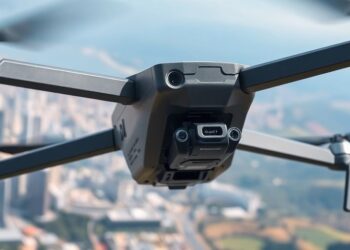 Drone DJI Entreprise survolant un paysage dynamique.