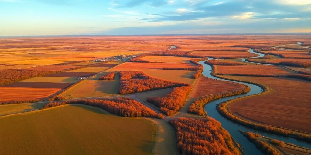 Vue aérienne des paysages époustouflants de l'Oklahoma.