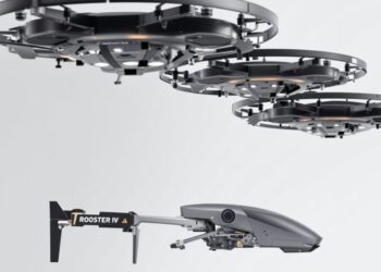 Drones ROOSTER de Robotican en vol.