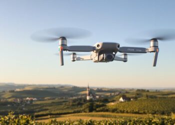Drone volant au-dessus de paysages français