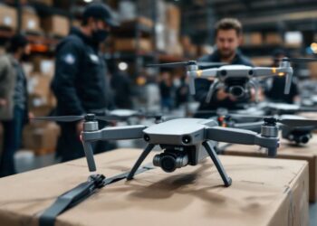Drones DJI examinés par des douaniers américains.