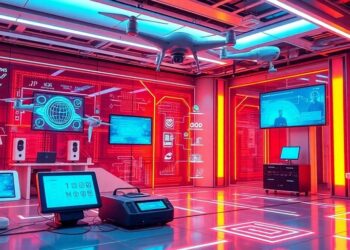 Technologie de sécurité avancée avec capteurs et drones.