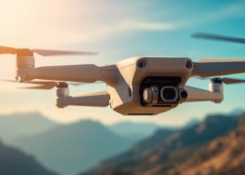 Vue aérienne d'un drone Phantom 4 Pro.