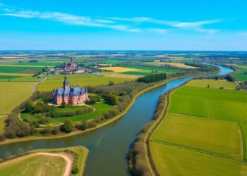 Vue aérienne spectaculaire des paysages belges.