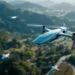 Drones en vol au-dessus d'un paysage pittoresque.
