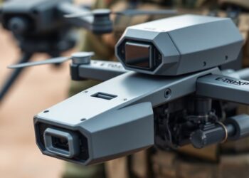 Système d'arme anti-drone E-Trap en action.