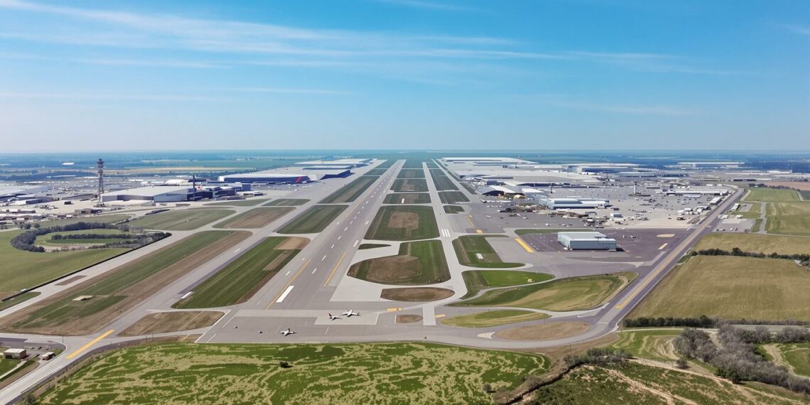 Aérodrome de Nancy Ochey avec avions sur le tarmac