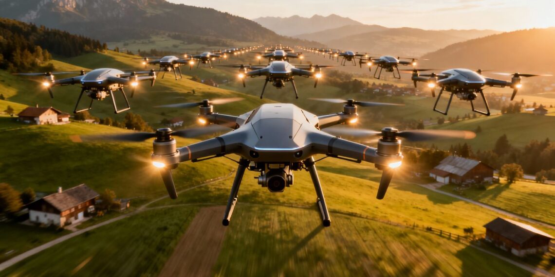 Mur de drones européen formé par des entreprises baltes.