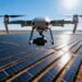 Drone inspectant une ferme solaire en Australie.