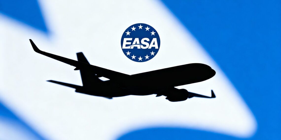 Logo de l'EASA et silhouette d'avion stylisée.