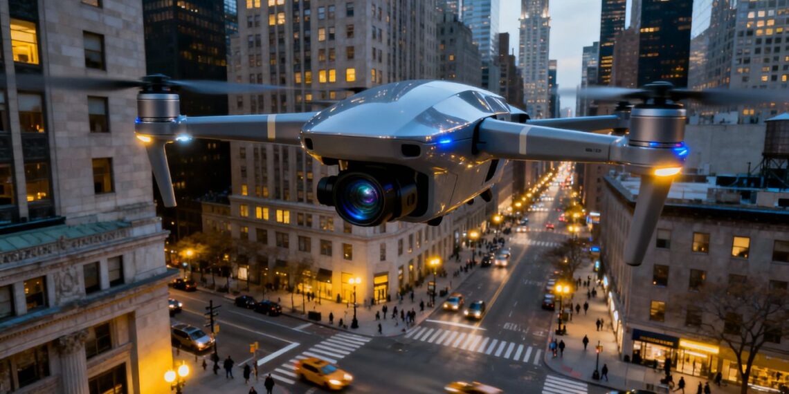 Drone surveillant la ville de New York