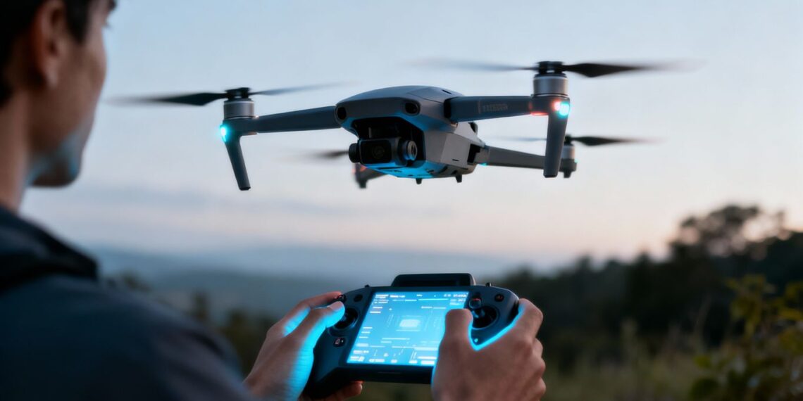 Drone pilotant sans GPS, technologie française innovante.