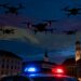 Drones survolant Munich la nuit, police en alerte.