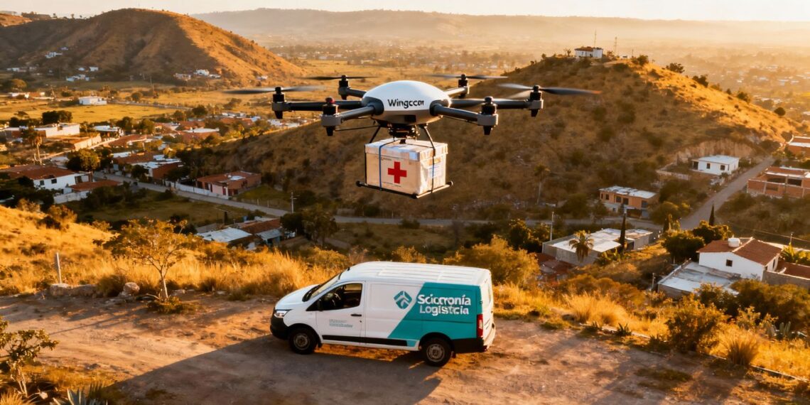 Drone livrant des médicaments au Mexique