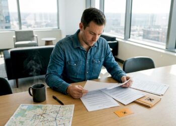 Un pilote de drone consulte les dernières réglementations européennes, installé à son bureau.