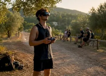 Piloter un drone en immersion lors d'une compétition en plein air