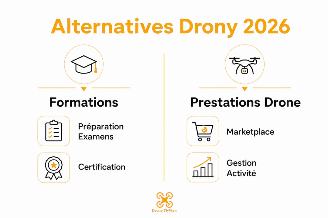 Panorama 2026 : quelles alternatives à Drony.fr ? Découvrez notre infographie comparative