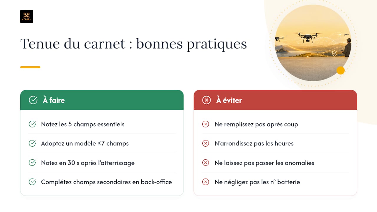 Pourquoi la plupart des télépilotes tiennent mal leur carnet (et comment éviter ça) — overview diagram