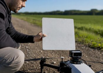 Étalonnage des capteurs du drone directement sur le terrain à l’aide d’un panneau de référence