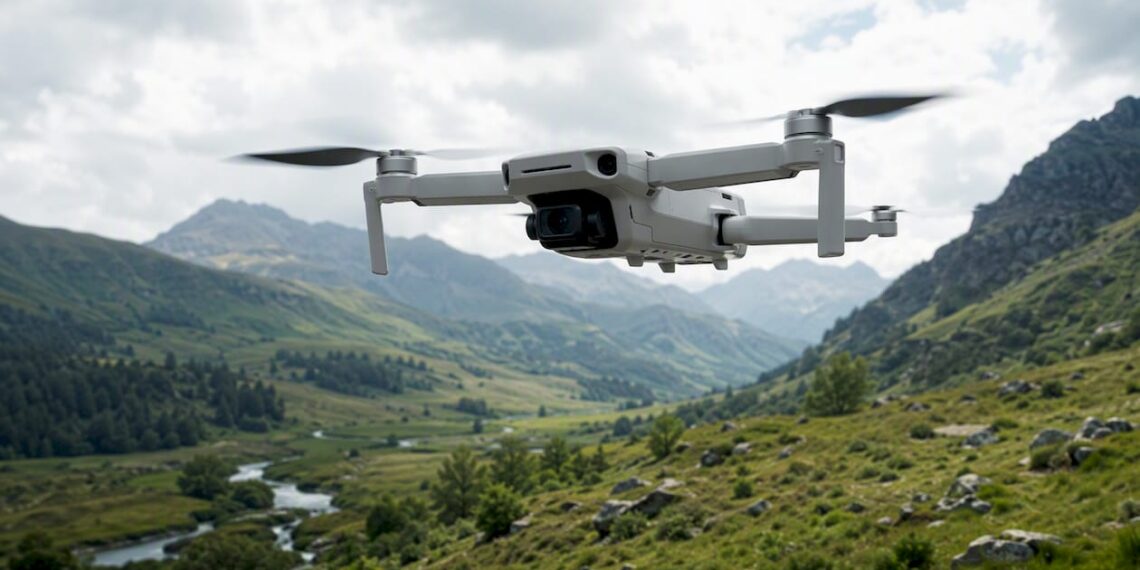 Un drone survole la canopée d’une forêt au cœur d’un parc national.