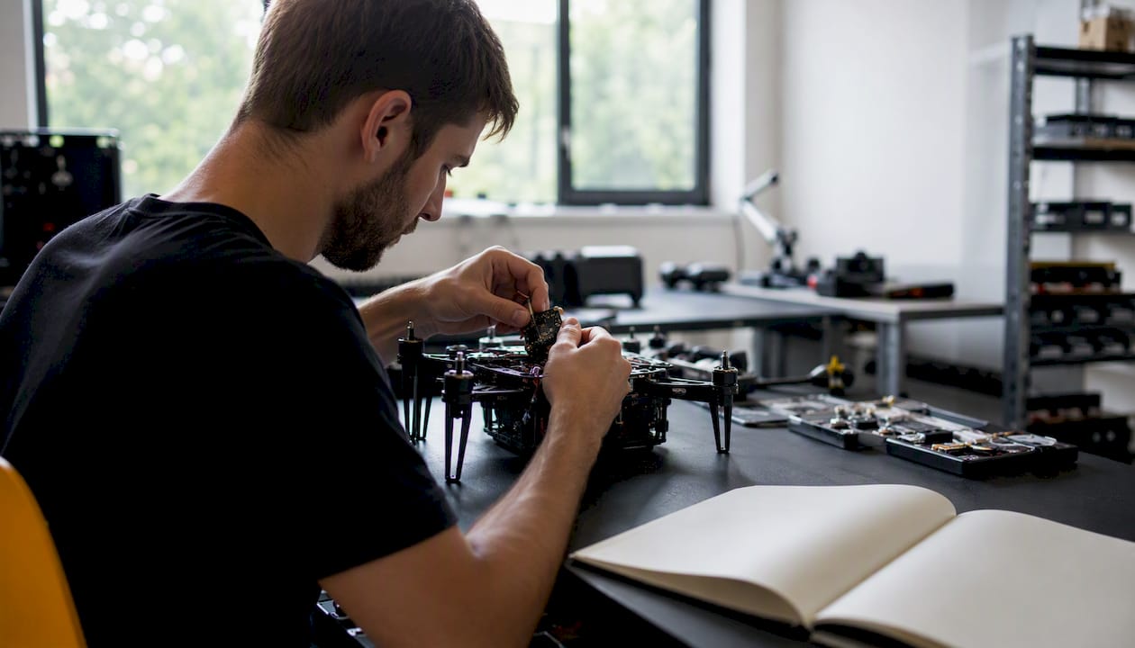 Montage manuel d'un module de stabilisation gyroscopique