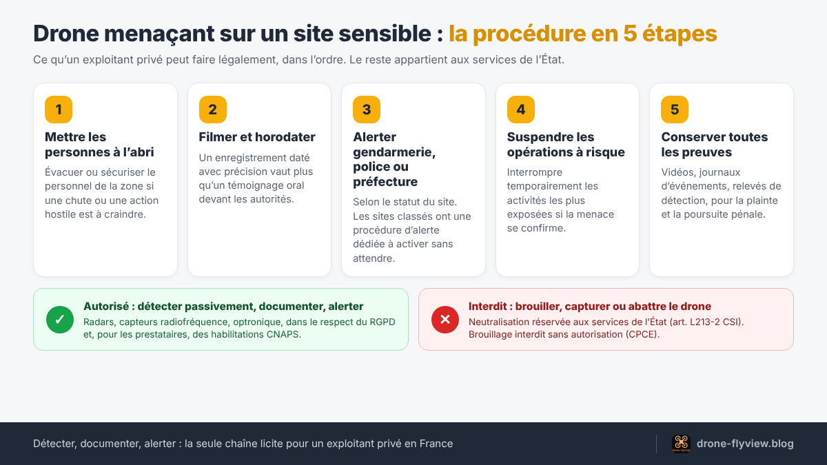 Neutralisation de drones : la procédure en cinq étapes face à un drone menaçant