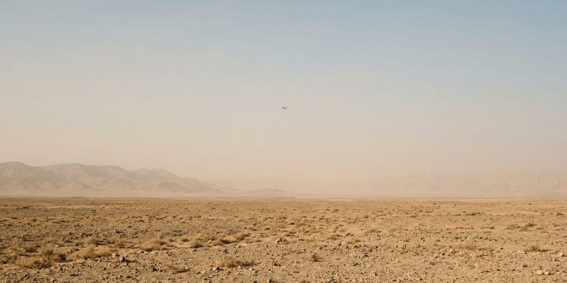 Harmattan AI : drone IRIFI au-dessus d'un désert