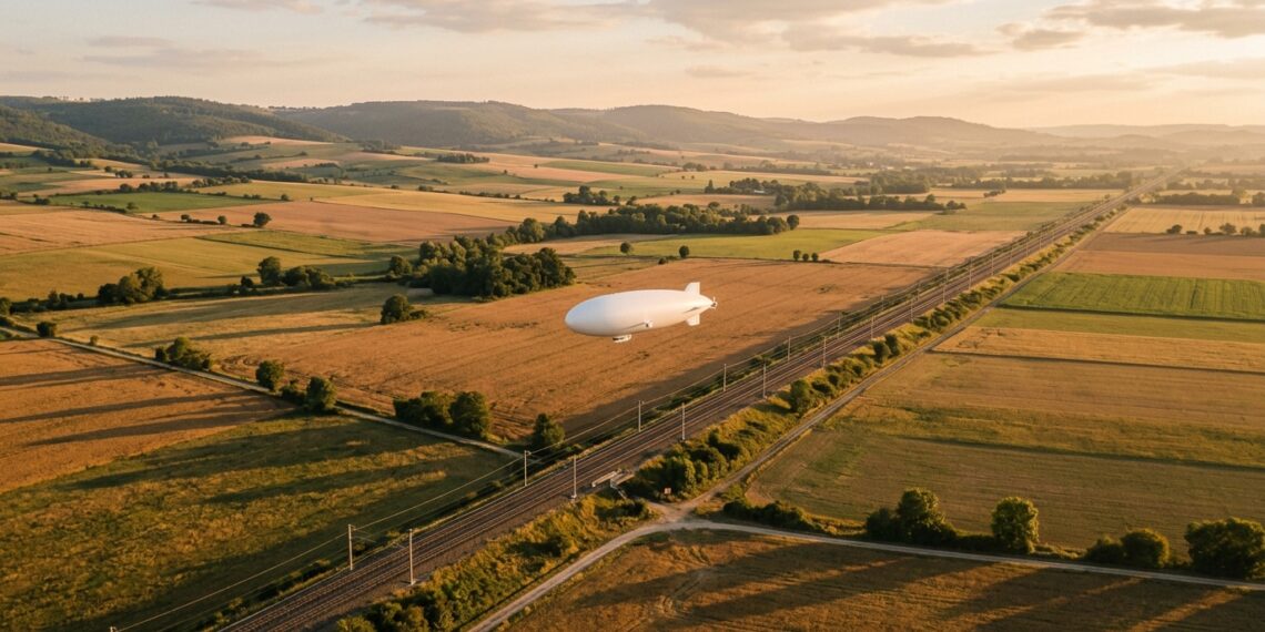 HyLight : drone dirigeable d'inspection au-dessus d'une ligne électrique