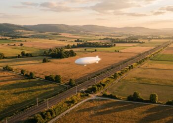 HyLight : drone dirigeable d'inspection au-dessus d'une ligne électrique