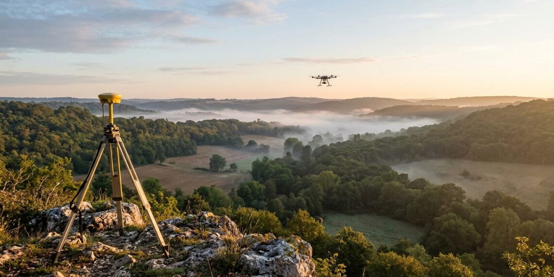 LiDAR drone : drone professionnel équipé d'un capteur laser avant un relevé