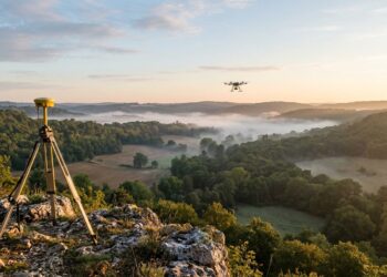 LiDAR drone : drone professionnel équipé d'un capteur laser avant un relevé