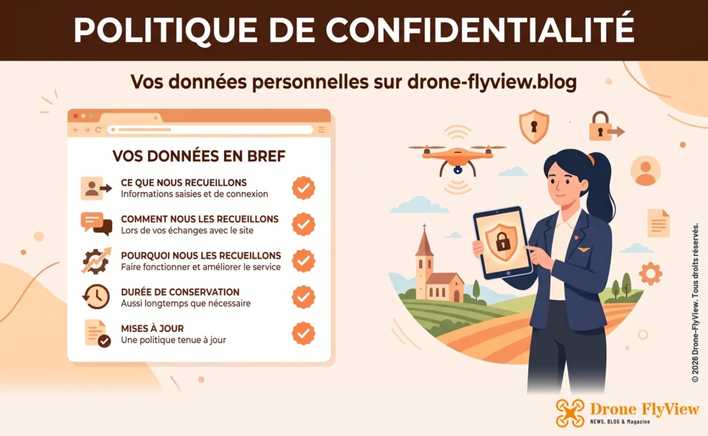 Politique de confidentialité de drone-flyview.blog : données recueillies, finalités, durée de conservation et mises à jour
