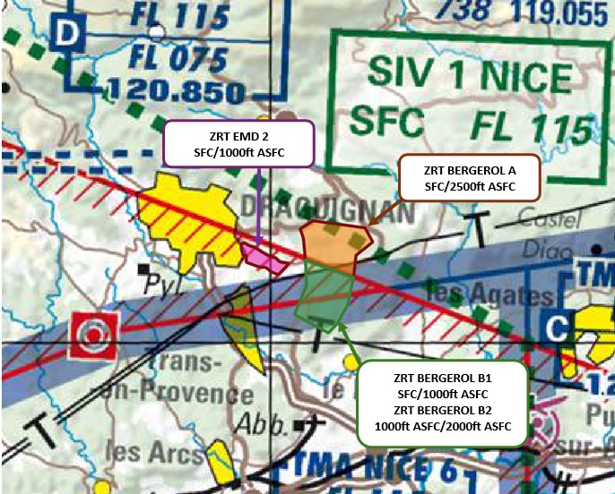 ZRT BERGEROL : carte publiée par le SIA — SUP AIP 045/26