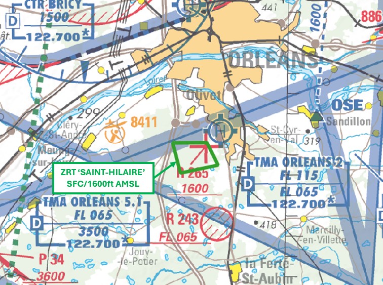 ZRT SAINT-HILAIRE : carte publiée par le SIA — SUP AIP 050/26