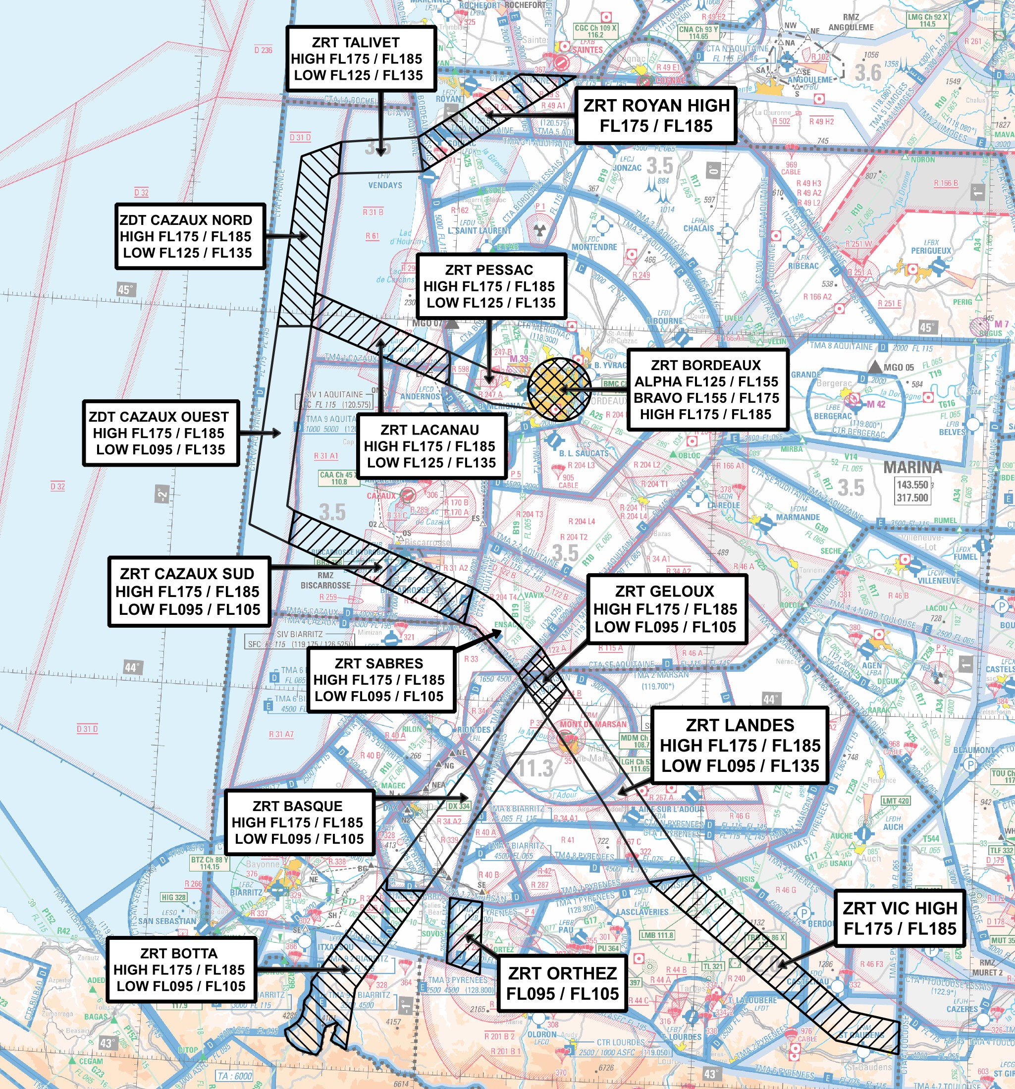 ZRT réseau sud : carte de détail n° 1 publiée par le SIA — SUP AIP 055/26