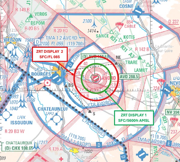 ZRT DISPLAY : carte publiée par le SIA — SUP AIP 109/26