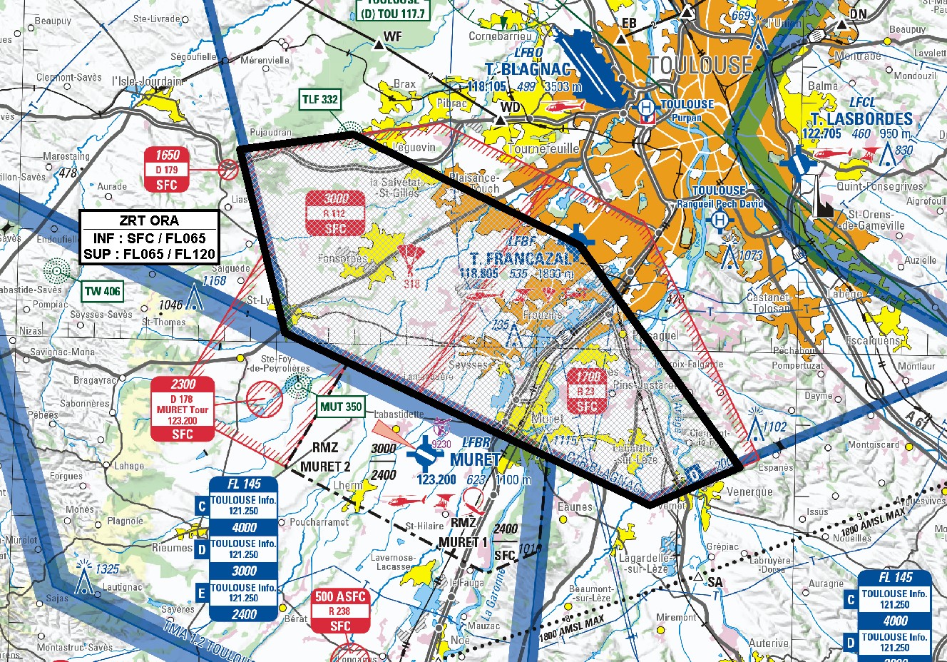 ZRT ORA : carte publiée par le SIA — SUP AIP 172/26