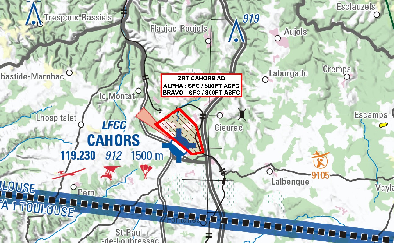 ZRT CAHORS AD : carte publiée par le SIA — SUP AIP 186/26