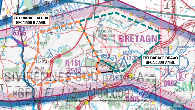 ZRT RAPACE : carte publiée par le SIA — SUP AIP 211/26