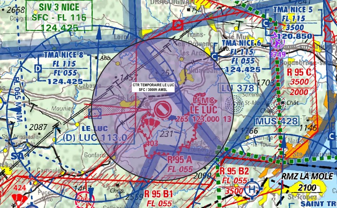 ZRT BESSILLON : carte de détail n° 1 publiée par le SIA — SUP AIP AIRAC 215/26