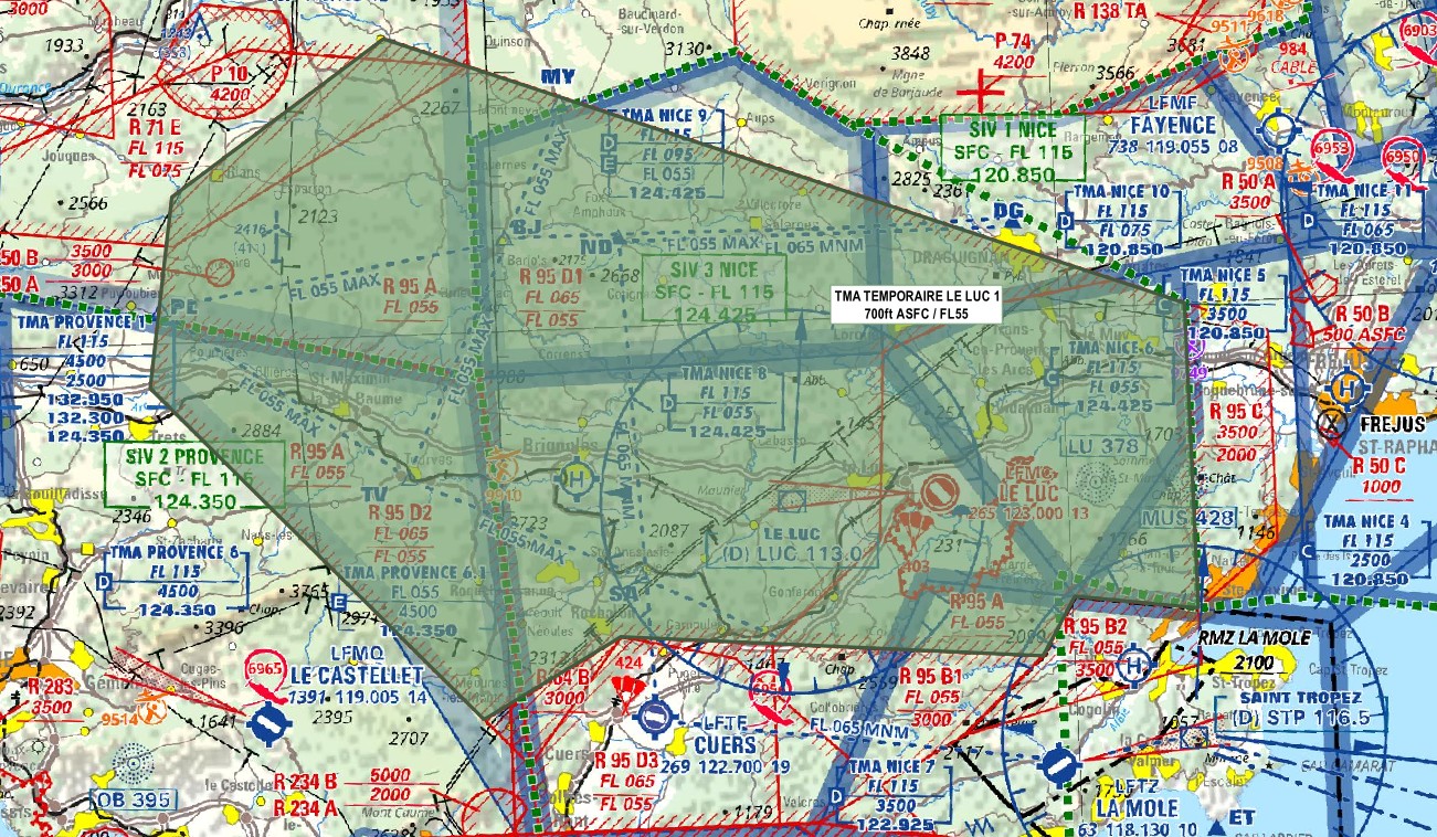 ZRT BESSILLON : carte de détail n° 3 publiée par le SIA — SUP AIP AIRAC 215/26