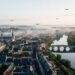 U-space drone : espace aérien numérique au-dessus d'une ville