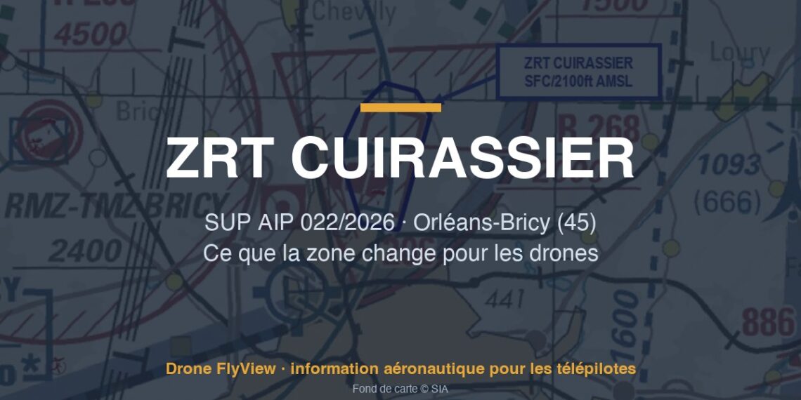 022/2026 — ZRT CUIRASSIER : une zone expérimentale pour des activités de défense dans la région d'Orléans-Bricy (45)