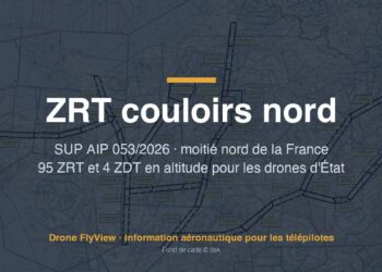 053/2026 — ZRT couloirs nord : 95 ZRT et 4 ZDT en altitude pour les drones d'État, sans effet pour les drones civils